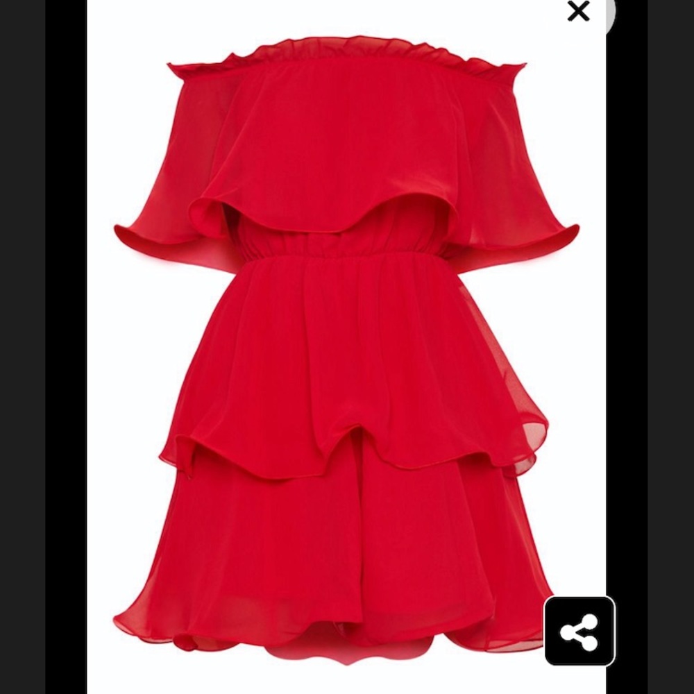 Off shoulder red mini dress